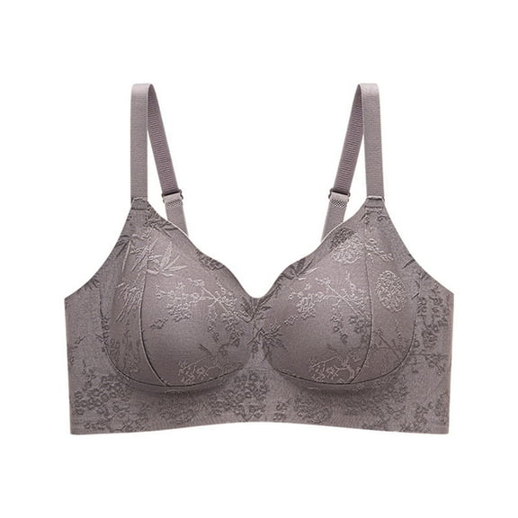 Sheghy Sport Bras Plus Size Women's Front-Closure Backless Push-Up Wire-Free Seamless Smoothing Bra,Coffee XXXXL