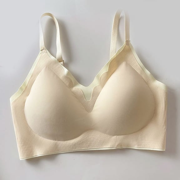 Sheghy Sport Bras for Women Clearance Comfort Women's Everyday Bra - Wire-Free Push-Up Breathable Lightweight Support underwear,Beige L