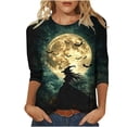thumbnail image 1 of Sheghy Tops for Women Going Out Womens Halloween Lapel Collar Long Sleeve Shirt - Printed Button Down Casual Multicolor S, 1 of 5