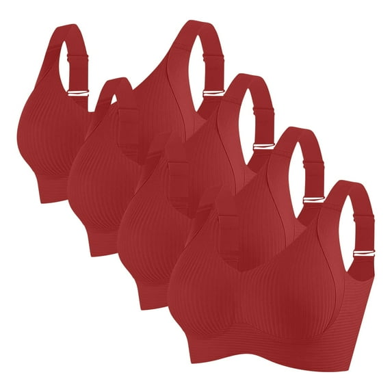 Sheghy Wireless Bralette-Plus Size Lace Comfort Everyday Bra/Sport Bras Plus Size,Red