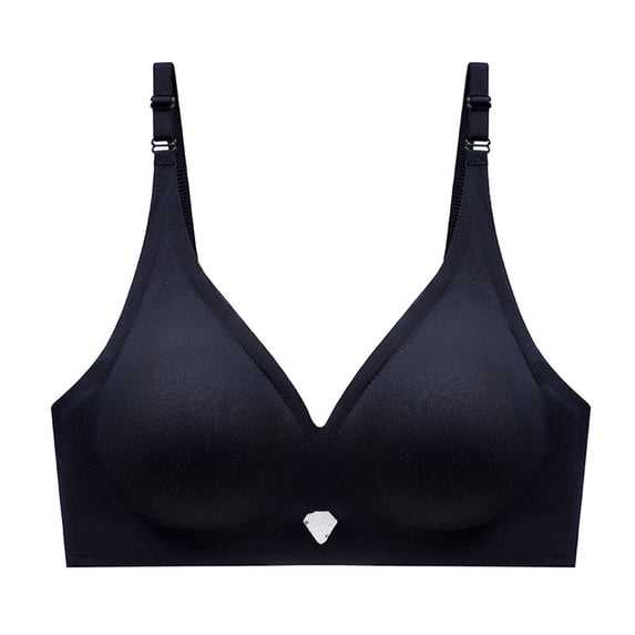 Sheghy Wireless Bras for Women Support Women's Adjustable Shoulder Strap Backless Bra,Black S