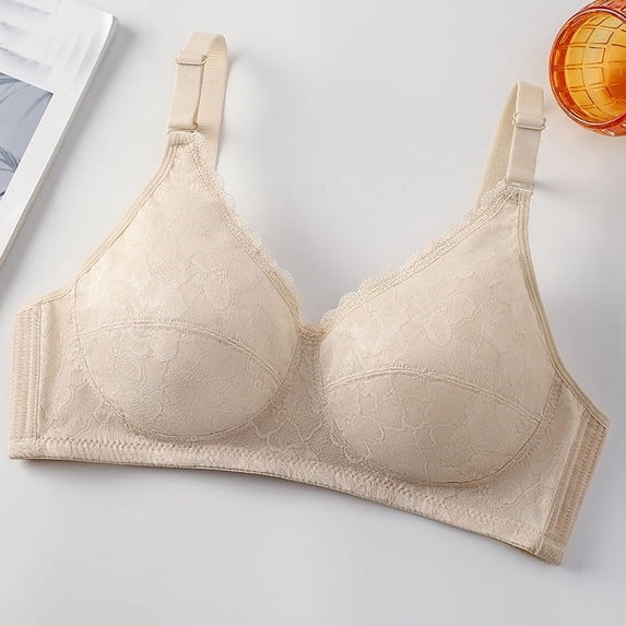 Sheghy Wireless Comfort Bra-Seamless Lightweight Everyday T-Shirt Bra/Ladies Sports Bras,Beige