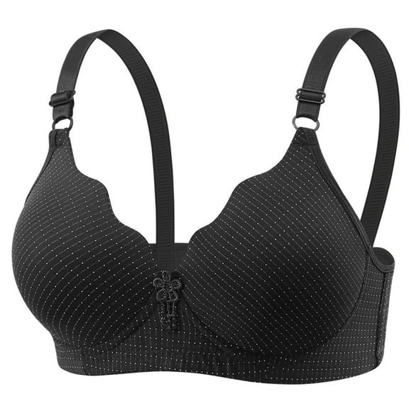 Sheghy Women Bras Wireless Plus Size Women's D/DD Cup Wire-Free Push-Up Bra - Breathable Comfortable Everyday Lace underwear,Black XXL