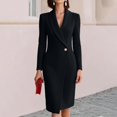 thumbnail image 1 of Sheghy Women Fall Collared Long Sleeve Knee Length Dress Single Button Waist, 1 of 5