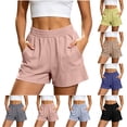 thumbnail image 1 of Sheghy Women's Shorts 100%Cotton Women Solid High Waist Slimming Loose Casual Summer Shorts Yellow XL, 1 of 7