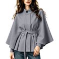 thumbnail image 1 of Sheghy Womens Cotton Hoodies Sherpa Jacket Funnel Neck Walking Wrap Jacket with Pockets Gray S, 1 of 5