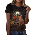thumbnail image 1 of Sheghy Womens Pure Cotton Halloween Graphic Crew Neck Short Sleeve Tee Multicolor 4X, 1 of 6