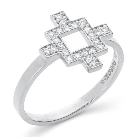 Sheida Farrokhi Bahar Diamond Ring, 18k White Gold, Stackable Ring for Women of All Ages