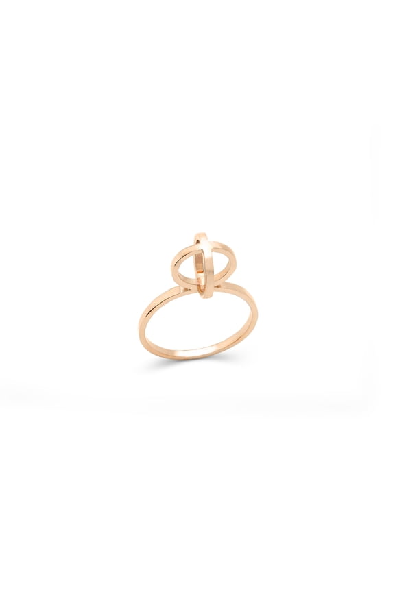 Jewelry 18k Rose Gold Stackable Women's Circle Ring for The Young and Adults