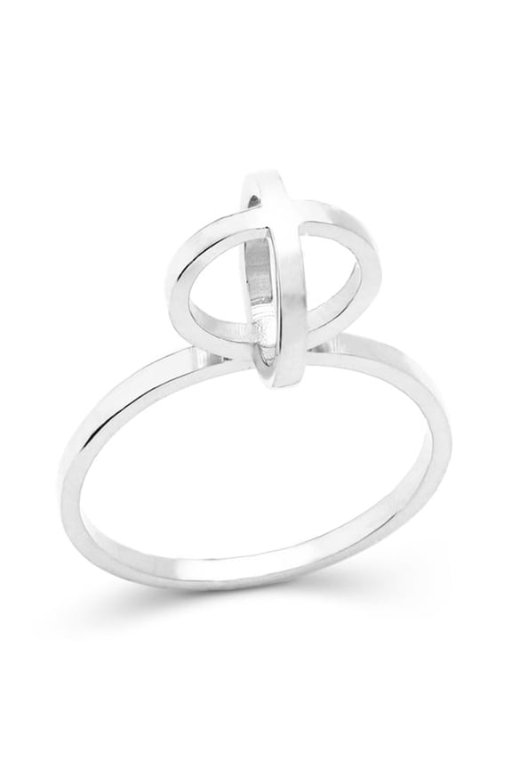 Jewelry 18k White Gold Stackable Women's Circle Ring for The Young and Adults