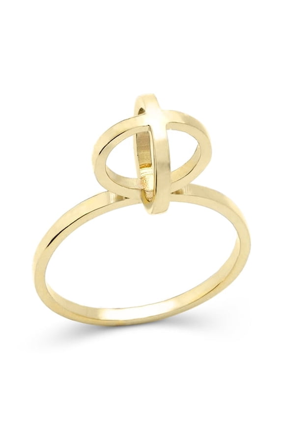 Jewelry 18k Yellow Gold Stackable Women's Circle Ring for The Young and Adults