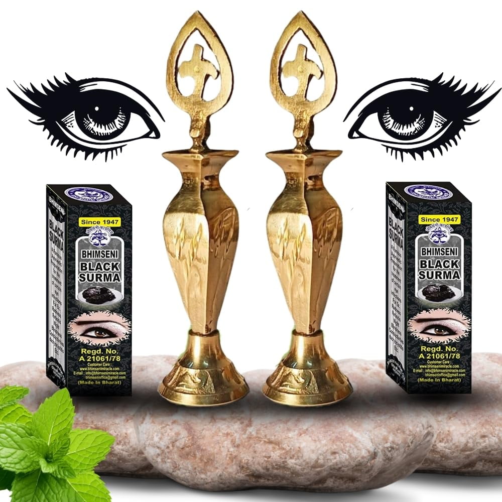 Sheida Powder Eyeliner, Eyeliner Arabic Waterline, Egyptian Eyeliner , Sheida Eye Liner, Sheida Liner, 100% Natural Eyeliner in Powder Form(Black) Pack of 2