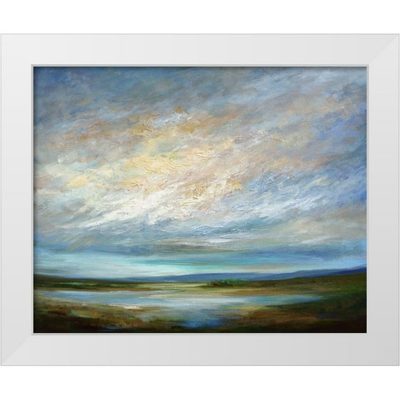 Sheila Finch 24x20 White Modern Wood Framed Museum Art Print Titled - Coastal Clouds VI