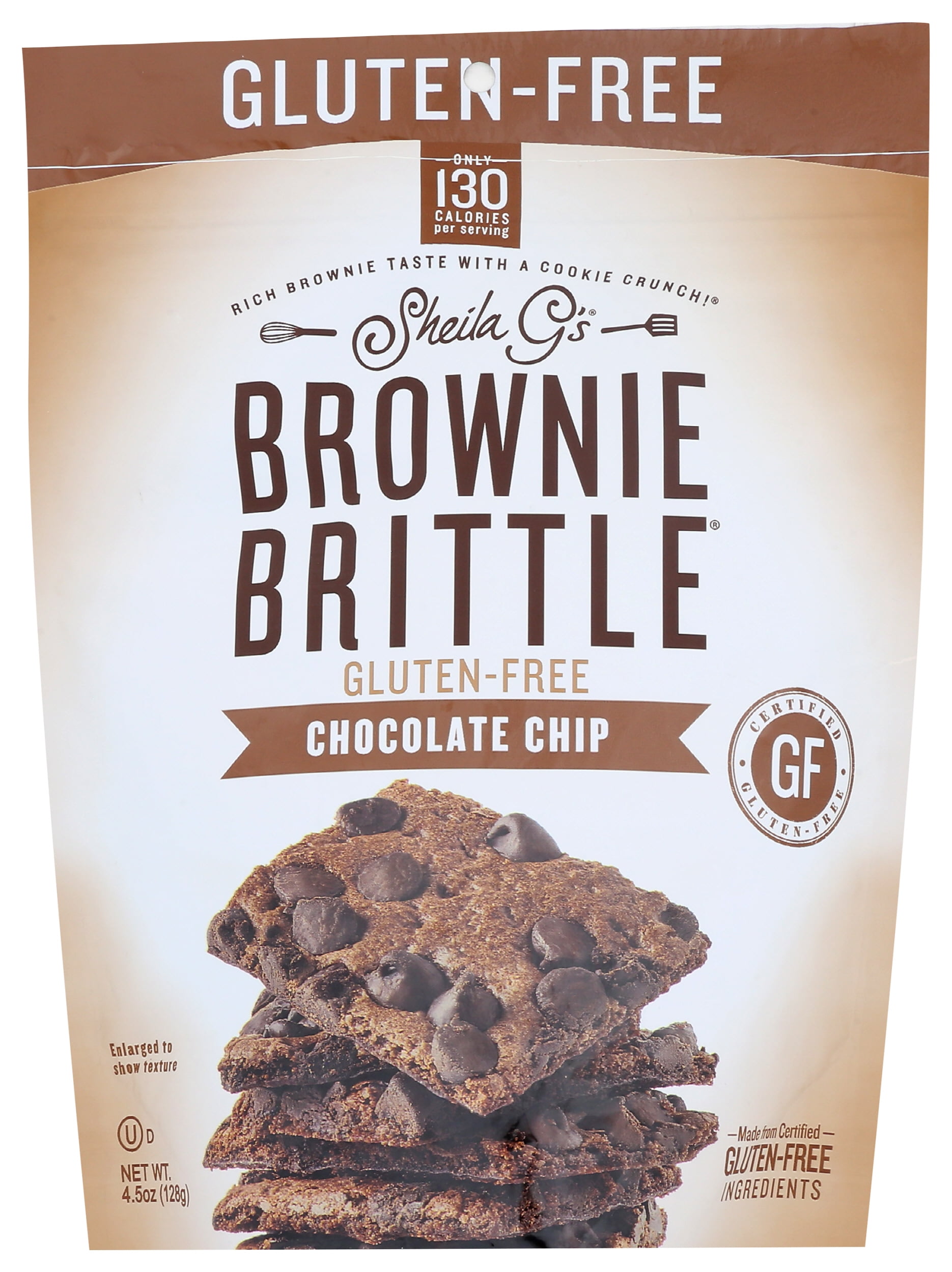Sheila G's Brownie Brittle Gluten Free Chocolate Chip 4.5oz Pk 12