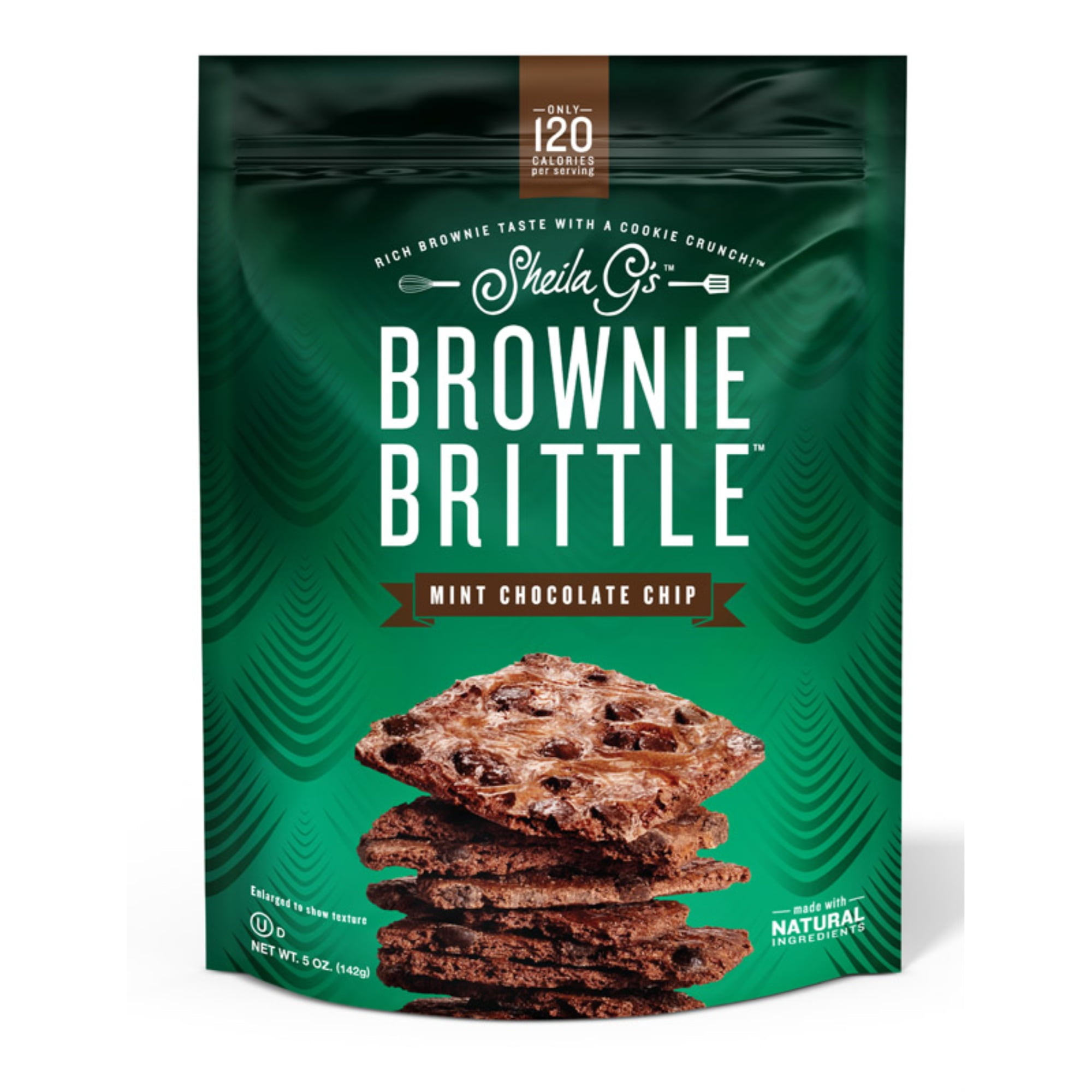 Sheila G's Brownie Brittle Mint Chocolate Chip Cookie Snack Thins, 5oz