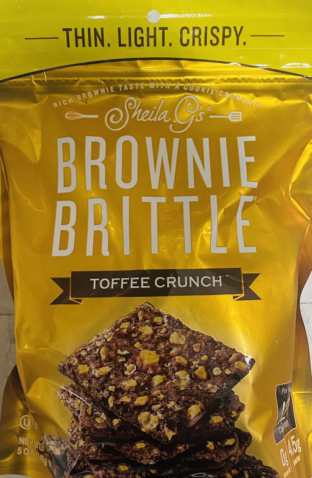 Sheila G's Brownie Brittle TOFFEE CRUNCH Cookie Snack Thins 5 oz Bag