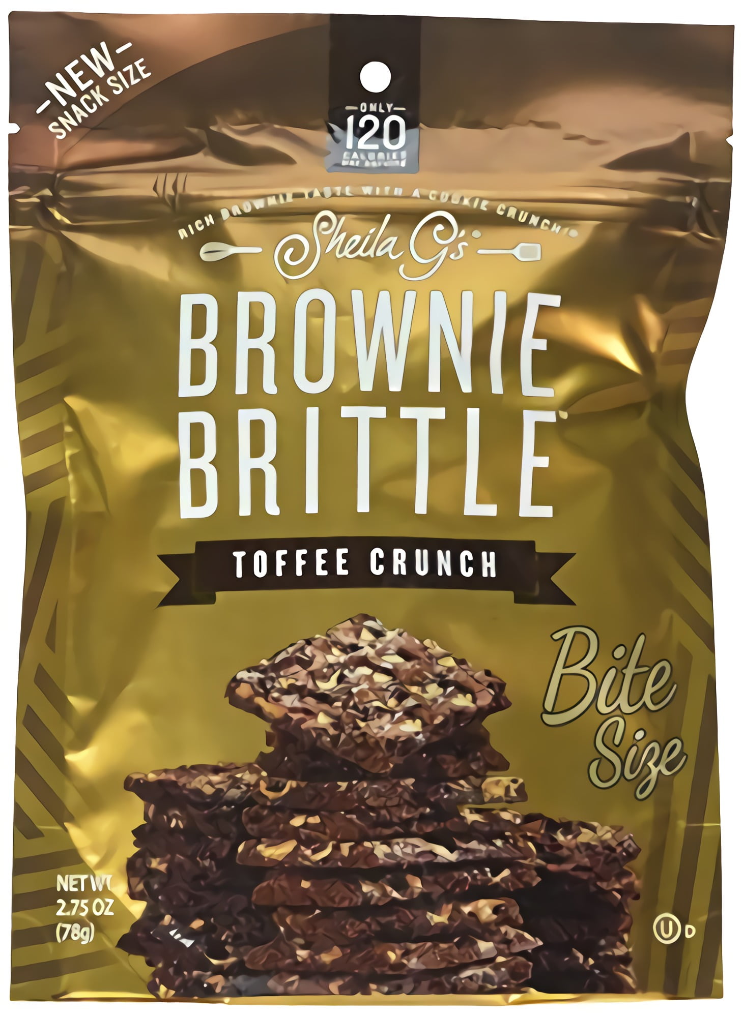 Sheila G's Brownie Brittle, Toffee Crunch, 2.75 Ounce Bag (Pack of 8