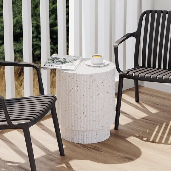 Sheila Indoor or Outdoor End Table - Stone White