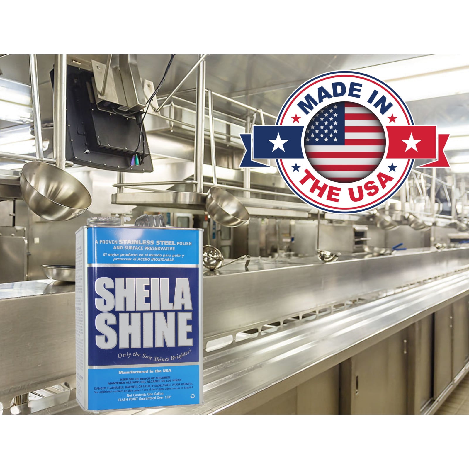 Sheila Shine Stainless Steel Cleaner & Polish, 1 Gal Can, 1 per Carton