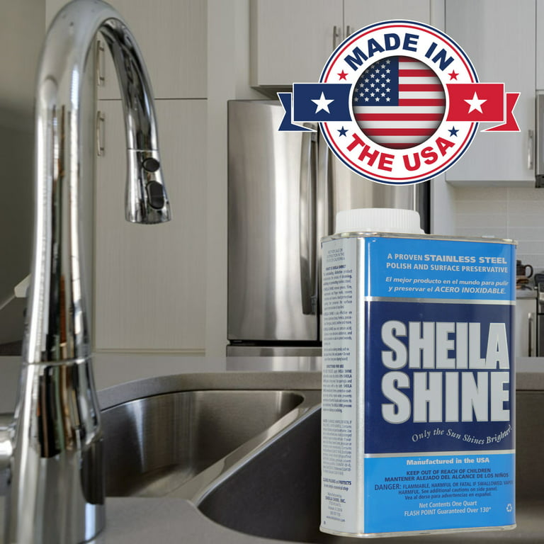 Sheila Shine Stainless Steel Cleaner & Polish, 1 Quart Can, 1 per Carton
