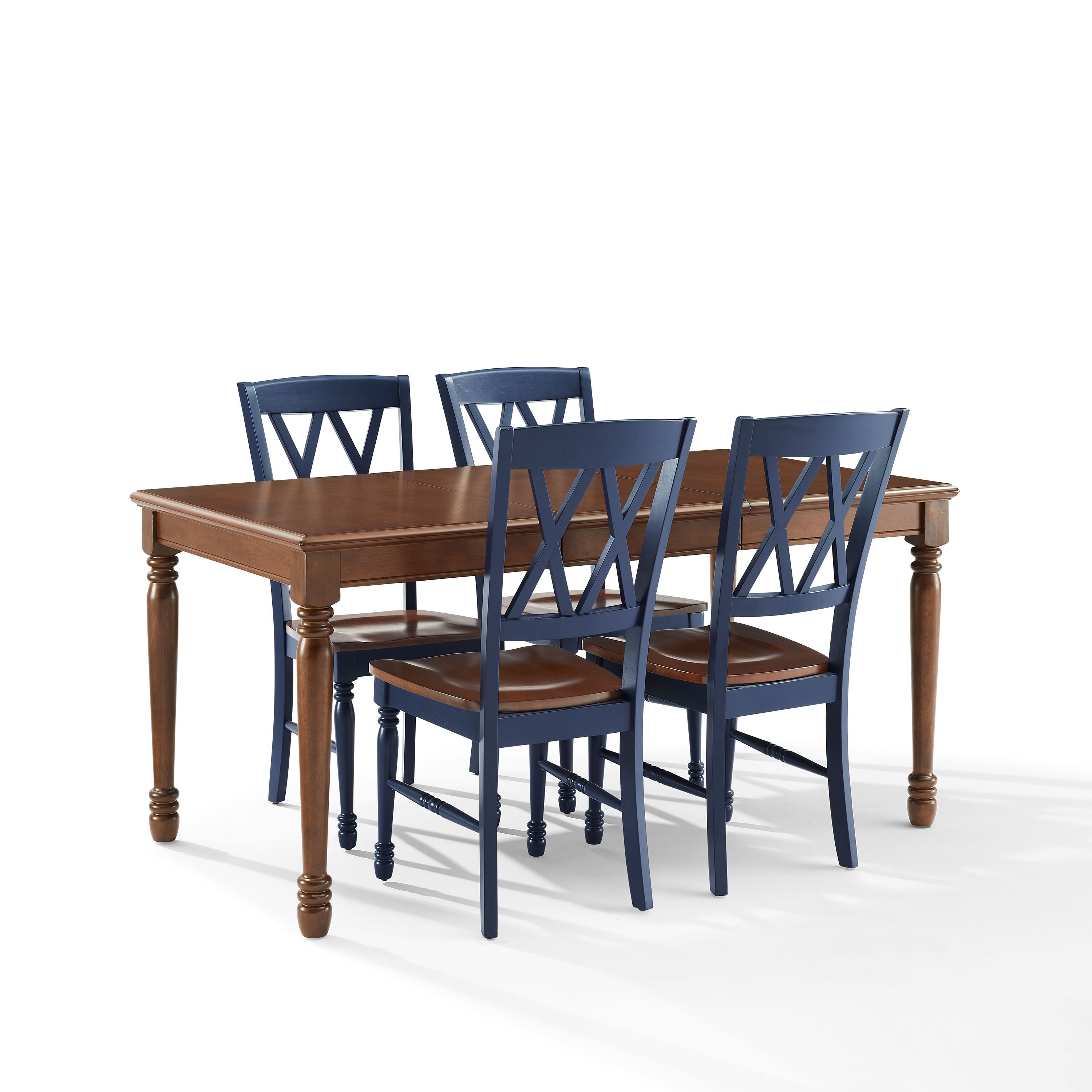Crosley Furniture Shelby 5 Piece Traditional Dining Table Set for 4 Dinner Tables with Kitchen Chairs