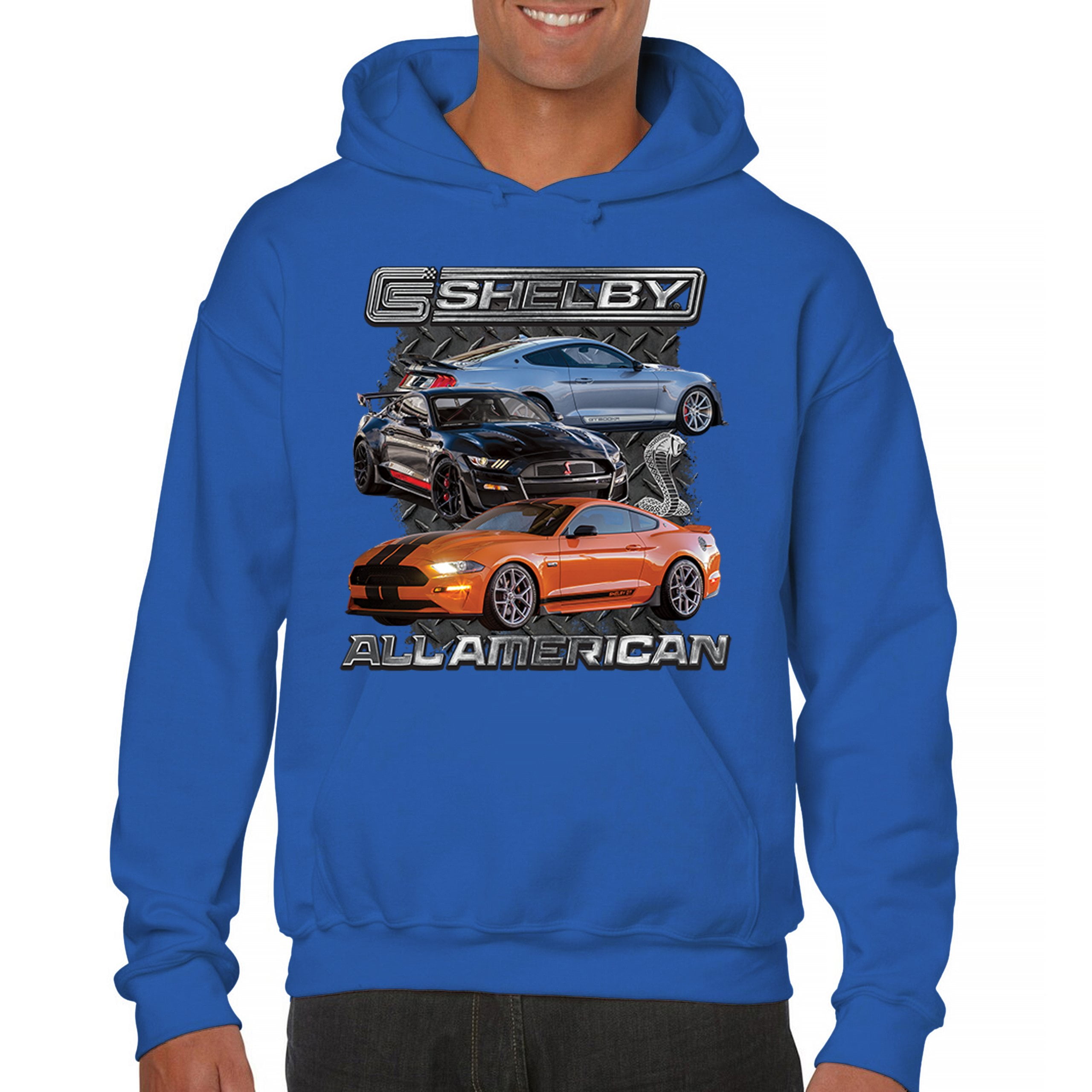 Shelby All American Cobra Sweatshirt Mustang Muscle Car Racing GT 350 GT 500 Perfomance Powered by Ford Hoodie Walmart