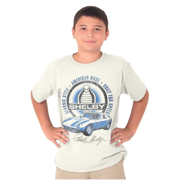 Shelby American Made Speed Racecar Crewneck T Shirts Boy Girl Teen Brisco Brands X