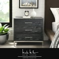 thumbnail image 1 of Shelby Black Chrome Side Table - 3 Drawers, T-Bar Handle in Chrome, Stainless Steel Brushed Finish Base, 1 of 10