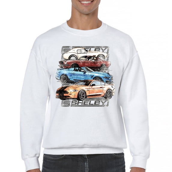 Shelby Cars Sketch Sweatshirt Mustang Racing American Muscle Car GT500 Cobra Performance Powered by Ford Crewneck