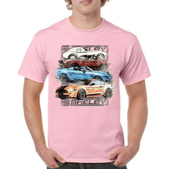 Shelby Cars Sketch T-shirt Mustang Racing American Muscle Car GT500 Cobra Performance Powered by Ford Men's Tee