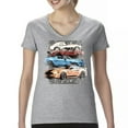 thumbnail image 1 of Shelby Cars Sketch Women's V-Neck T-shirt Mustang Racing American Muscle Car GT500 Cobra Performance Powered by Ford Tee, 1 of 7