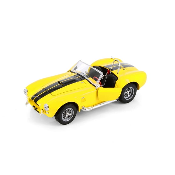 Shelby Cobra 427 SC Convertible, Yellow w/Black Stripes- Welly 24002/4D - 1/24 Scale Diecast Model Car