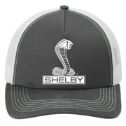 Shelby Cobra Adjustable Automotive Adult Mesh Hat, Steel Grey/White