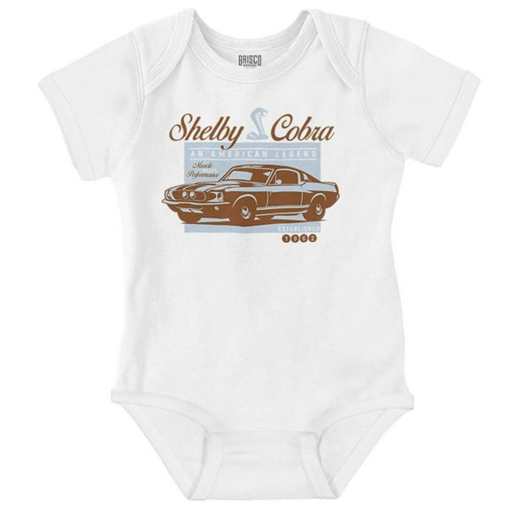 Shelby Cobra American Legend Racecar Romper Boys or Girls Infant Baby Brisco Brands NB