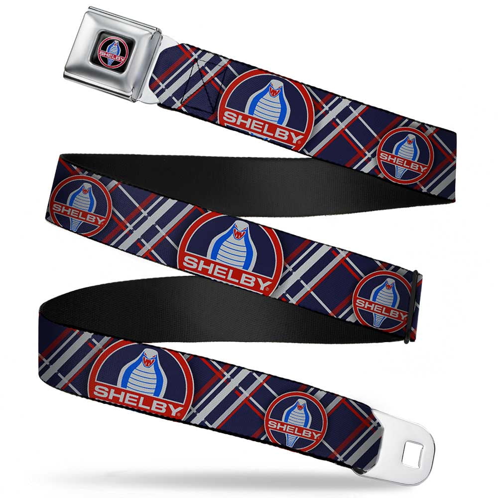 Buckle-Down Carroll Shelby Cobra Lanyard - Plaid Design, Elastic, 22 Inch, Made In USA