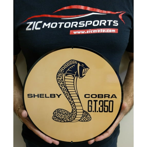 Shelby Cobra GT350 Gold Flat Metal Sign