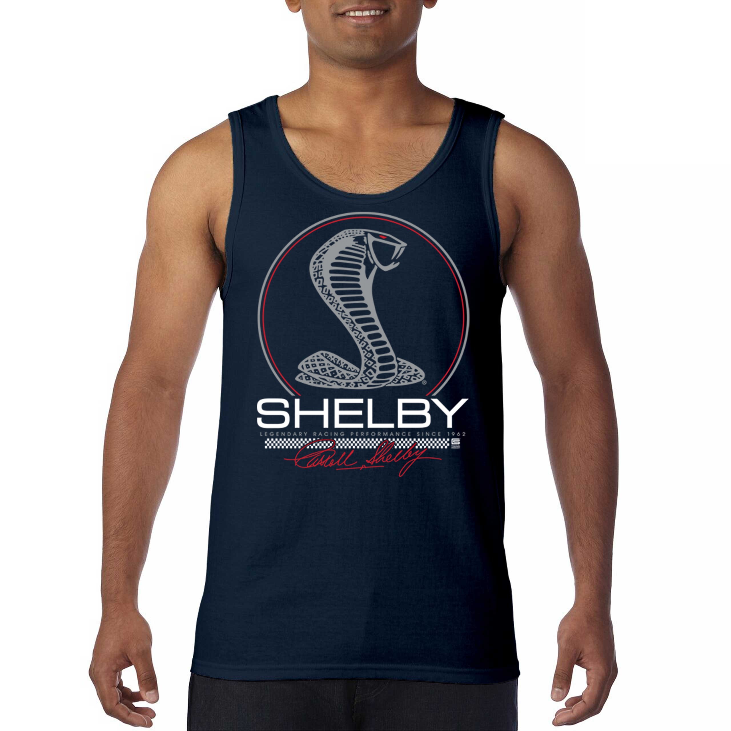 Shelby Cobra Logo Muscle Shirt American Legendary Muscle Car Racing Mustang GT500 Performance Powered By Ford Men's Black Small