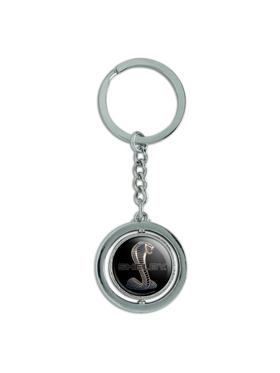 Logo Keychain Spinning Round Chrome Plated Metal