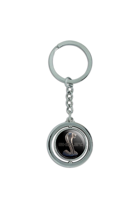 Logo Keychain Spinning Round Chrome Plated Metal