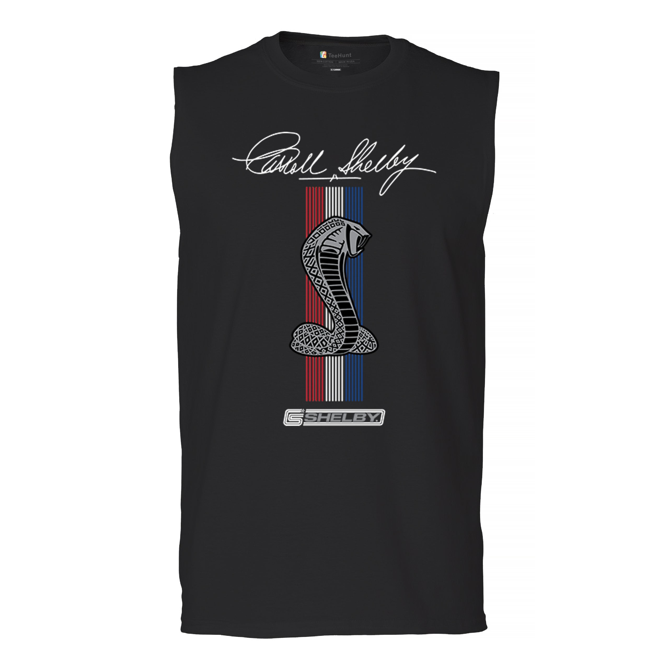 Débardeur (muscle Tee) Homme Shelby Cobra Ford Mustang - Marque Pro Club, 100% Coton, Gris, Taille Standard