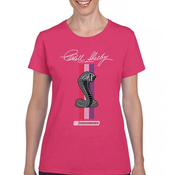 Shelby Cobra Logo T-Shirt American Legendary Muscle Car Racing Mustang GT500 Performance Powered by Ford Women's Tee