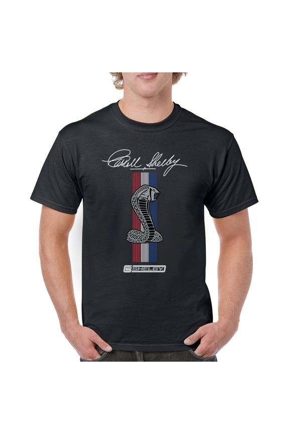 Shelby Cobra Logo T-shirt American Legendary Muscle Car Racing Mustang GT500 Performance Powered by Ford Men's Tee