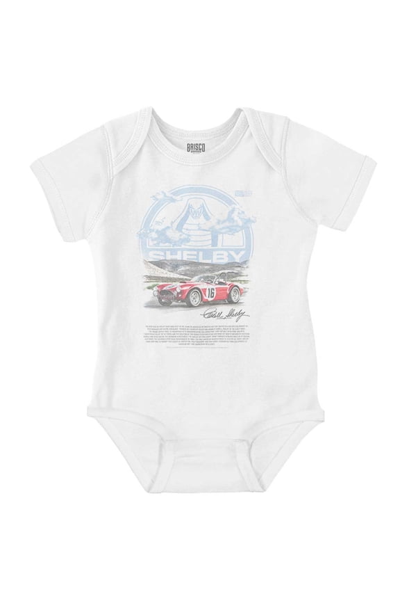 Shelby Cobra Muscle Car History Romper Boys or Girls Infant Baby Brisco Brands NB