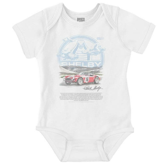 Shelby Cobra Muscle Car History Romper Boys or Girls Infant Baby Brisco Brands NB