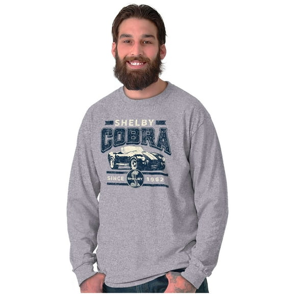 Shelby Cobra Muscle Car Racecar Plus Size Long Sleeve Graphic Tee Shirt Brisco Brands 3X