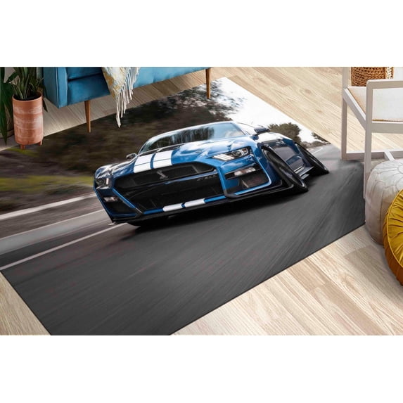 Shelby Cobra Rugs, Printed Rug, Entry Rug, Car Lover Gift Rugs, Large Rugs, Boy Room Rug, Soft Rug, Garage Rug, Classic Rugs, Runner Rug, 3.3'x6.5' - 100x200 cm