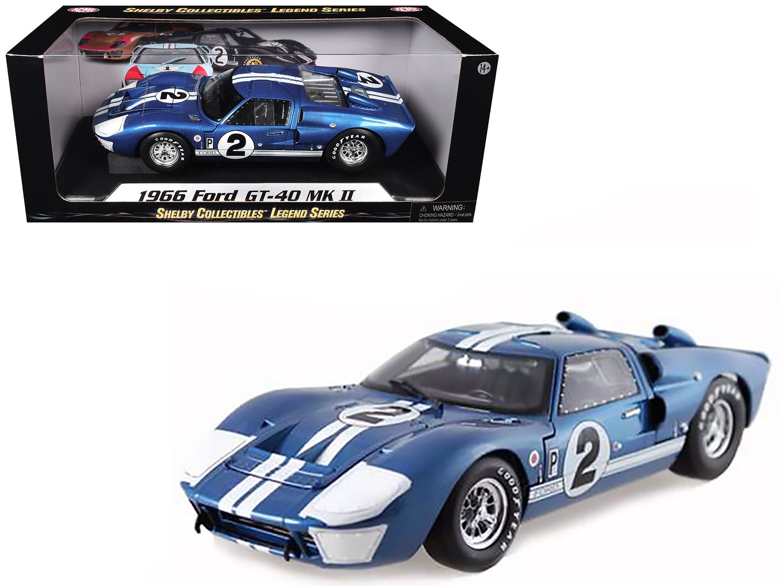1966 Ford GT40 Mark II #2 Blue 12 Hours of Sebring 1/18 Diecast