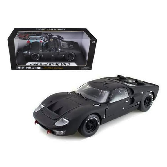 1966 Ford GT-40 GT40 MK 2 Matt Black 1/18 Diecast Car Model by Shelby Collectibles