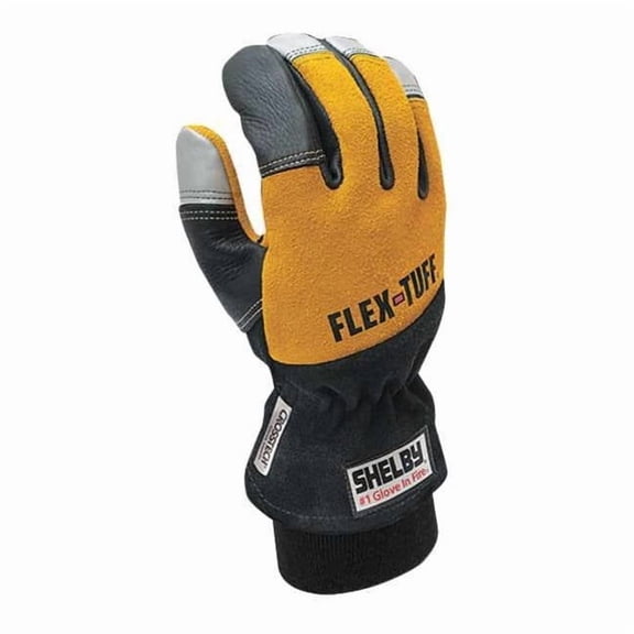 Shelby Firefighters Gloves, XL, Blk/Gld/Slvr, PR 5291
