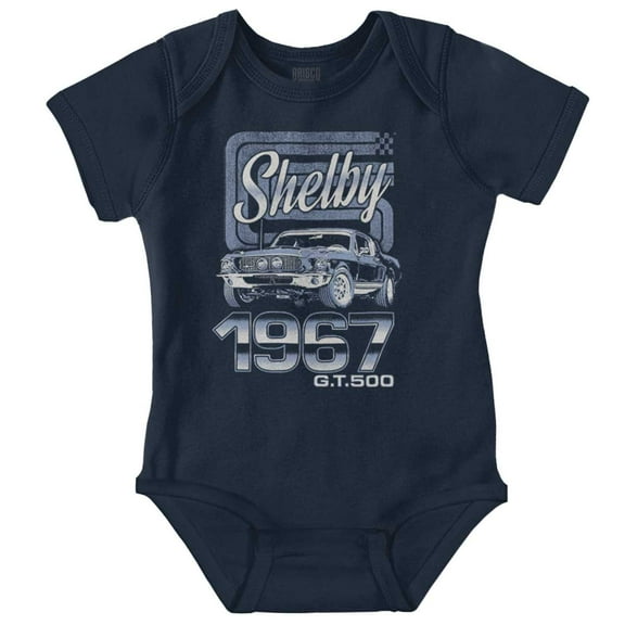 Shelby GT 500 Classic Muscle Car Romper Boys or Girls Infant Baby Brisco Brands NB